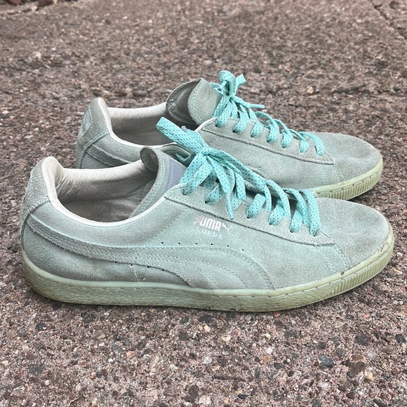 Reflective Puma Suede ‘Mint Green’ Size 9.5M 11W - Picture 1 of 9
